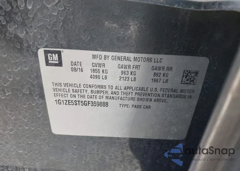 2016 Chevrolet Malibu 1Lt z USA, uszkodzony, nr VIN 1G1ZE5ST5GF359888